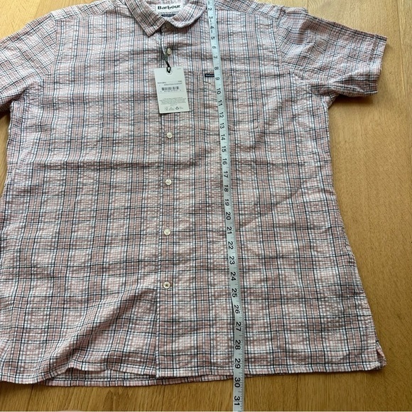 NWT Barbour Men's Deanhill Short Sleeve Button Down Seersucker Summer Shirt - Picture 8 of 10